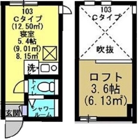 アンブランシュ大口Aの物件間取画像